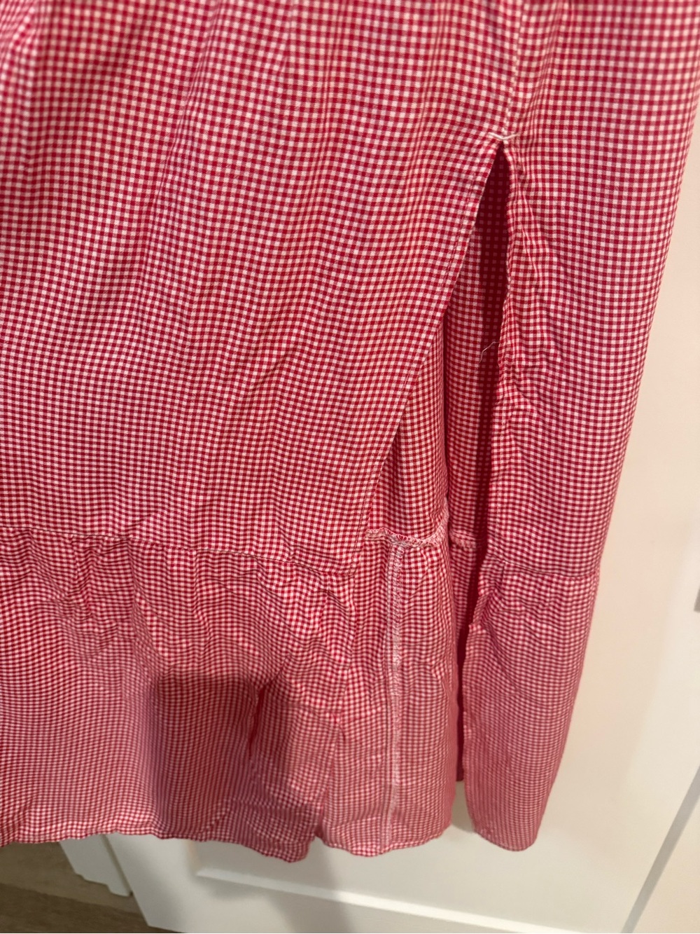 Hollister Red Gingham Maxi Dress with Button Front - Picture 5 of 7